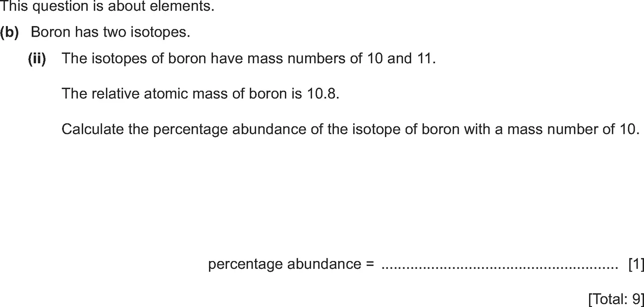Checkpoint quiz written question 1 (b)(ii)