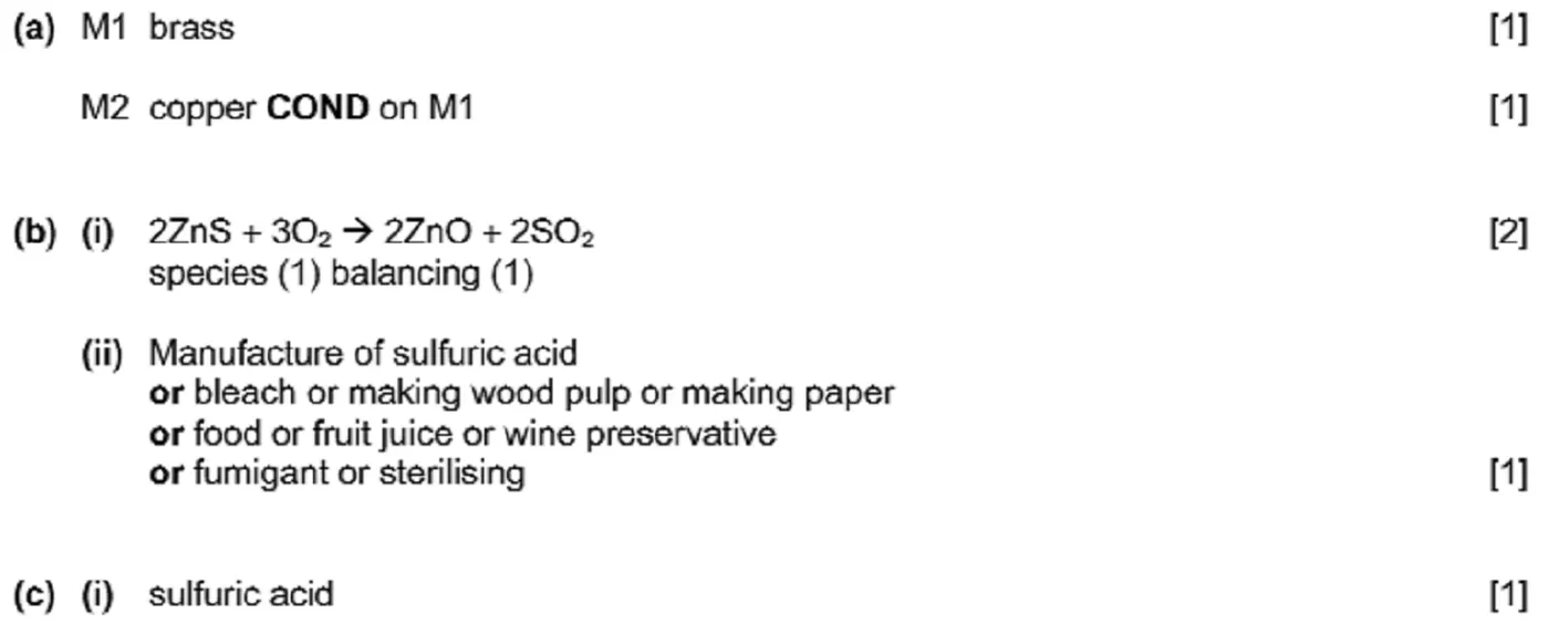 Answer to written question 1 (a)