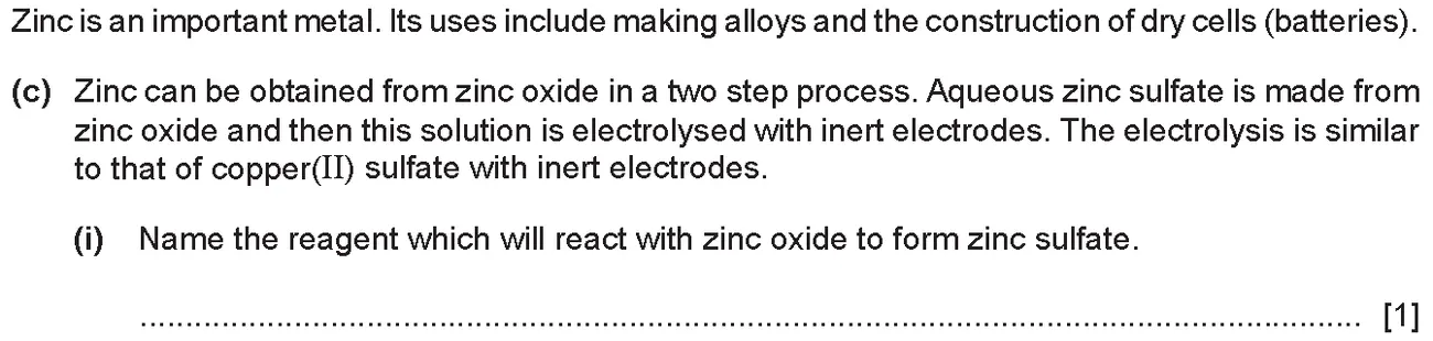 Checkpoint quiz written question 1 (c)(i)