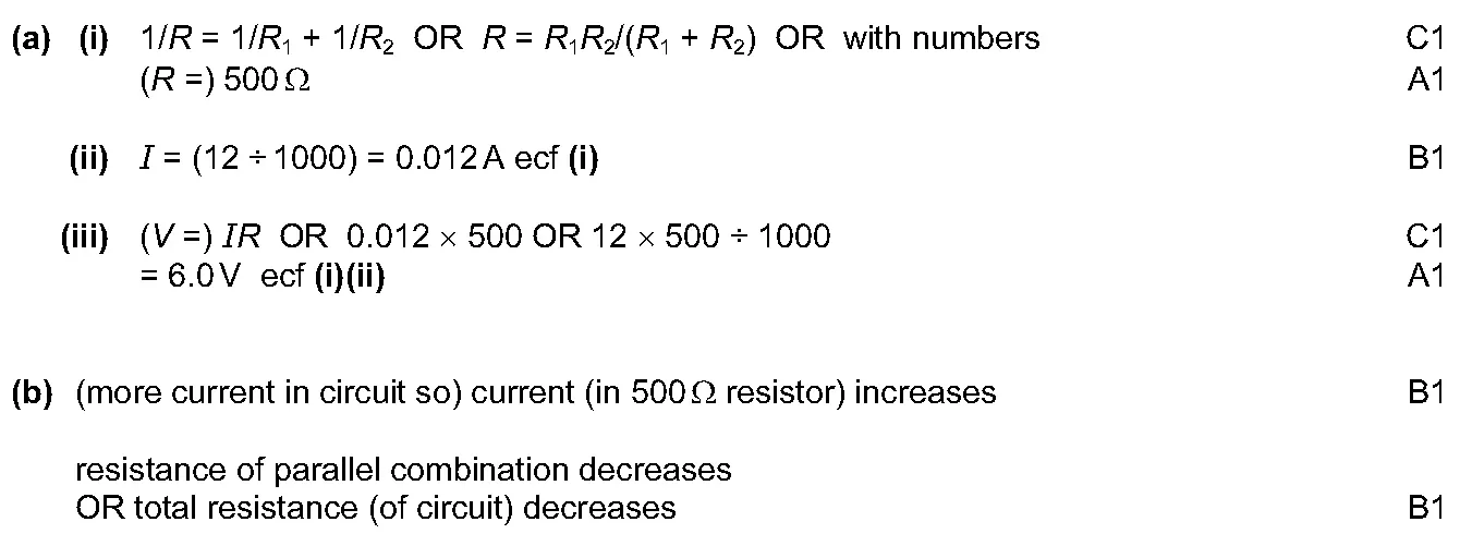 Answer to written question 10 (a)(iii)