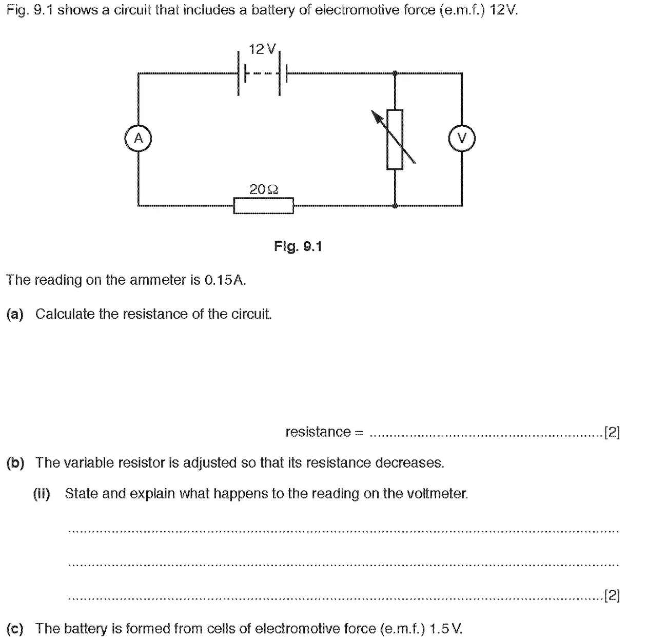 Checkpoint quiz written question 8 (b)(ii)