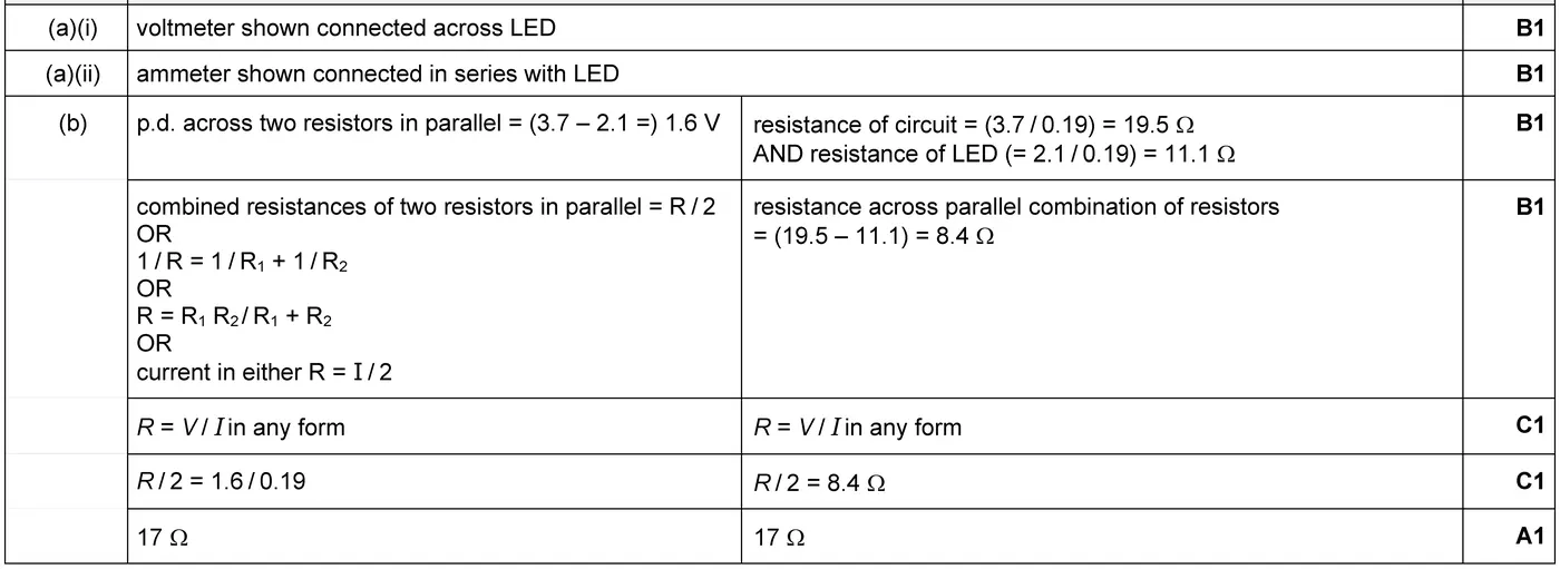 Answer to written question 13 (a)(i)