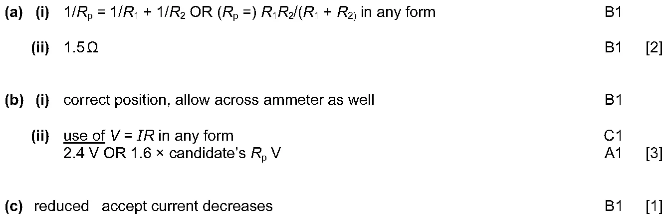Answer to written question 11 (b)(i)