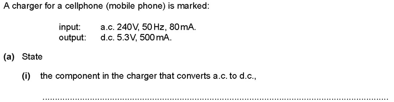 Checkpoint quiz written question 2 (a)(i)