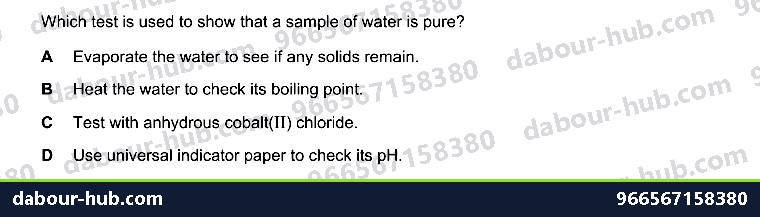 IGCSE Chemistry 10.1 Water - Question 7