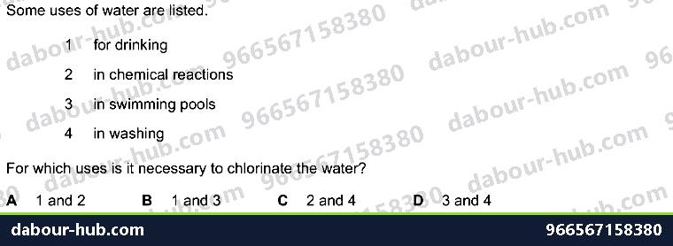 IGCSE Chemistry 10.1 Water - Question 8