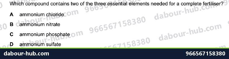 IGCSE Chemistry 10.2 Fertilisers - Question 6