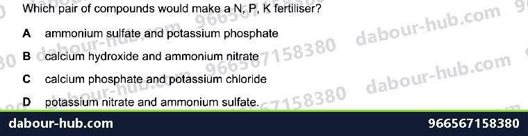 IGCSE Chemistry 10.2 Fertilisers - Question 7