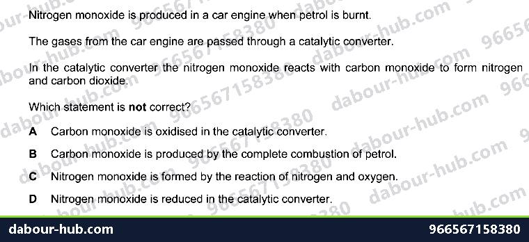 IGCSE Chemistry 10.4 Unit 10.4 - Question 8