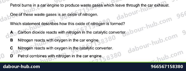 IGCSE Chemistry 10.4 Unit 10.4 - Question 9