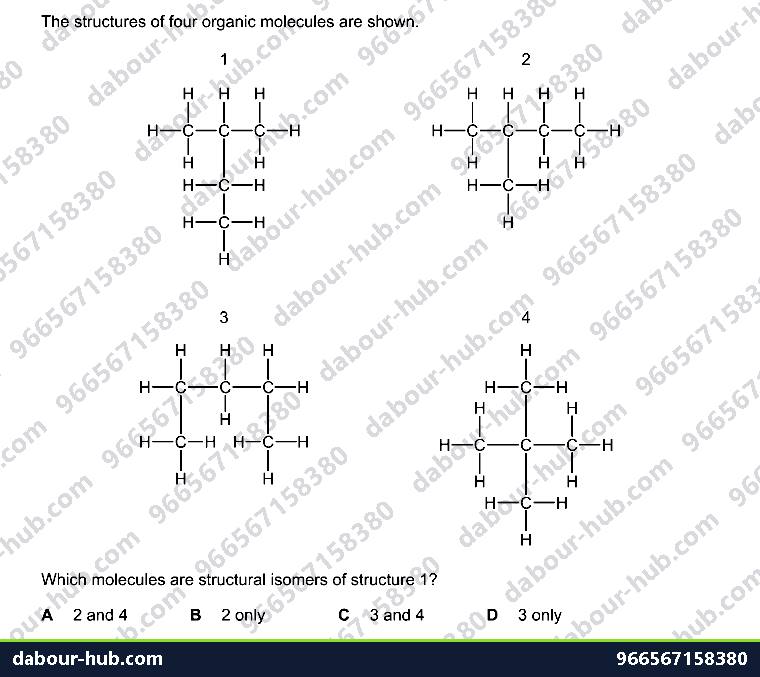 IGCSE Chemistry 11.11 Isomers - Question 2