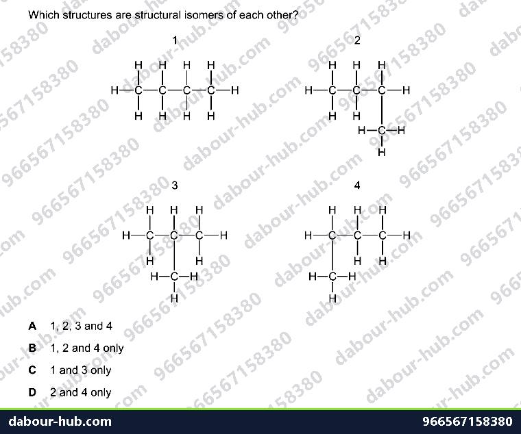 IGCSE Chemistry 11.11 Isomers - Question 3