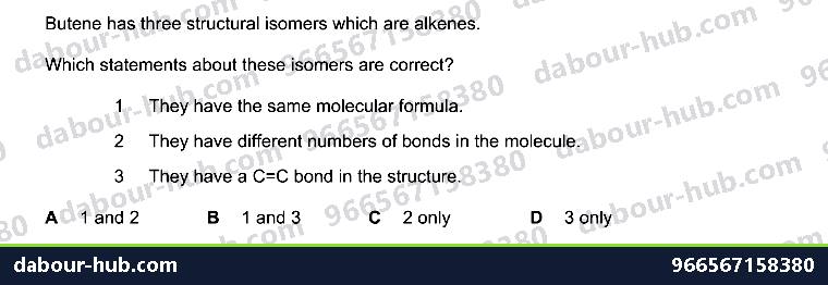 IGCSE Chemistry 11.11 Isomers - Question 4