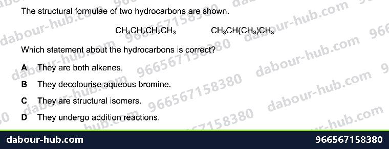 IGCSE Chemistry 11.11 Isomers - Question 6