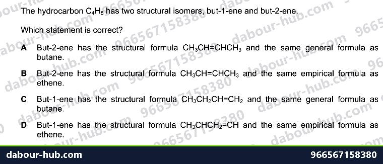 IGCSE Chemistry 11.11 Isomers - Question 7
