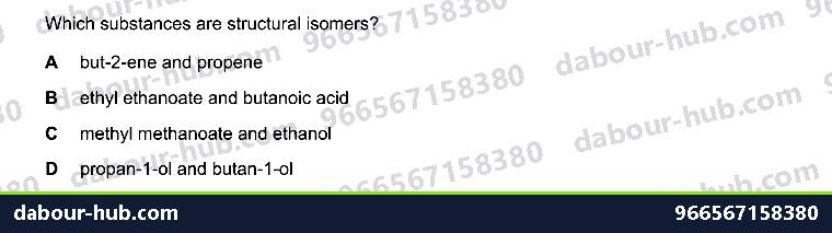 IGCSE Chemistry 11.11 Isomers - Question 8