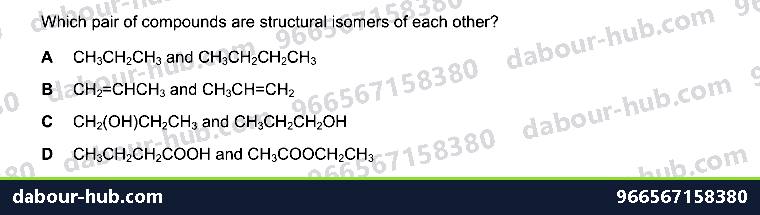 IGCSE Chemistry 11.11 Isomers - Question 9