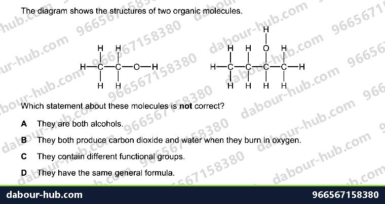 IGCSE Chemistry 11.1 Formulae and functional groups - Question 5