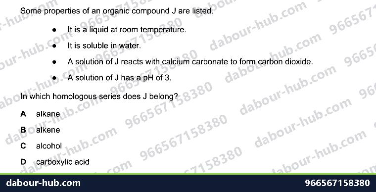 IGCSE Chemistry 11.2-b Homologous series - Question 10