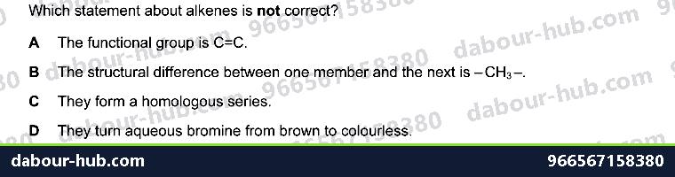 IGCSE Chemistry 11.2-b Homologous series - Question 5