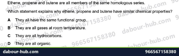 IGCSE Chemistry 11.2-b Homologous series - Question 6