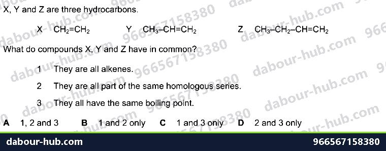 IGCSE Chemistry 11.2-b Homologous series - Question 8