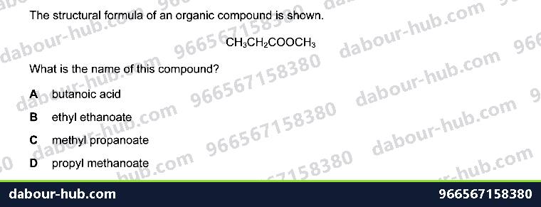 IGCSE Chemistry 11.2 Naming organic compounds - Question 3
