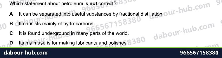 IGCSE Chemistry 11.3 Fuels - Question 6
