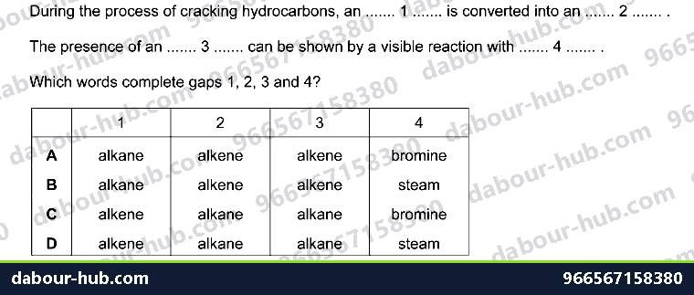 IGCSE Chemistry 11.5 Alkenes - Question 5