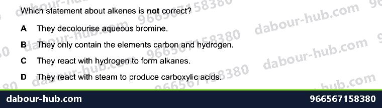 IGCSE Chemistry 11.5 Alkenes - Question 6