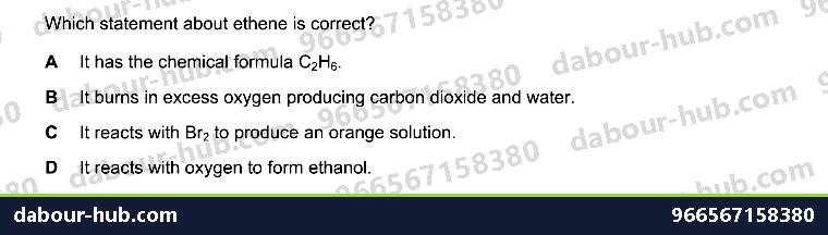 IGCSE Chemistry 11.5 Alkenes - Question 8