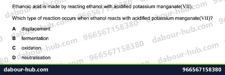 IGCSE Chemistry 11.7 Carboxylic acids - Question 10