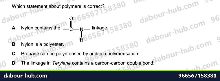 IGCSE Chemistry 11.8 Polymers - Question 7