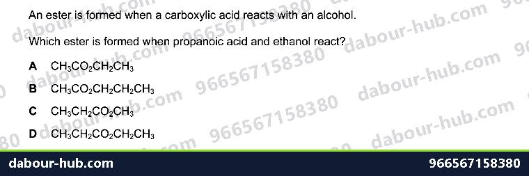 IGCSE Chemistry 11.9 Esters - Question 1