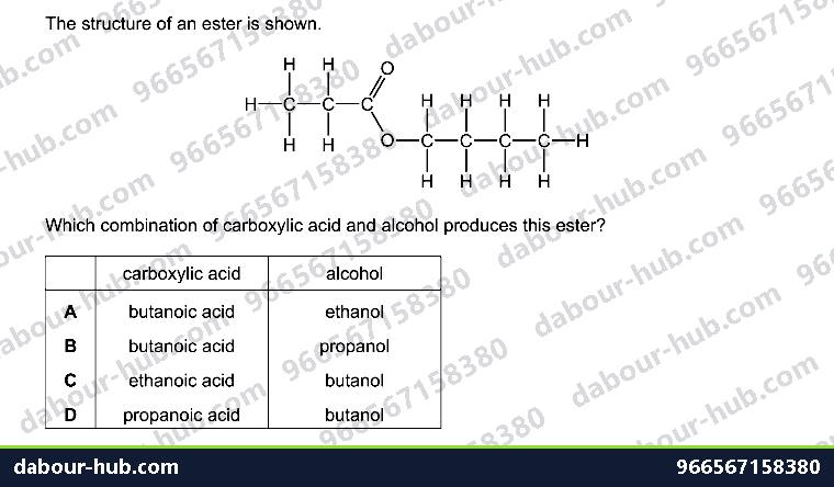 IGCSE Chemistry 11.9 Esters - Question 4