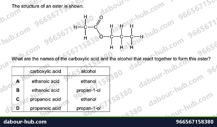 IGCSE Chemistry 11.9 Esters - Question 9
