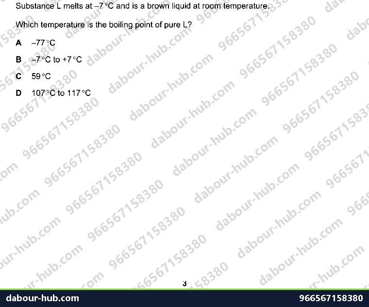 IGCSE Chemistry 1.1 Solids, liquids and gases - Question 1
