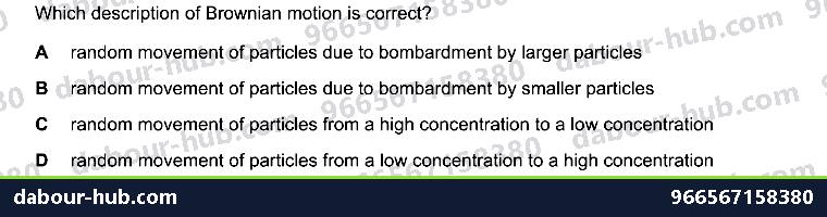 IGCSE Chemistry 1.2 Kinetic theory - Question 2