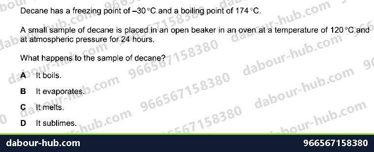 IGCSE Chemistry 1.3 Changes of state (Heating curve) - Question 7