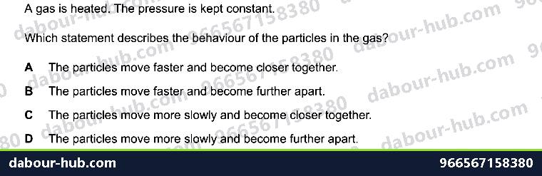 IGCSE Chemistry 1.4 Effects of temperature and pressure on the volume of a gas - Question 3