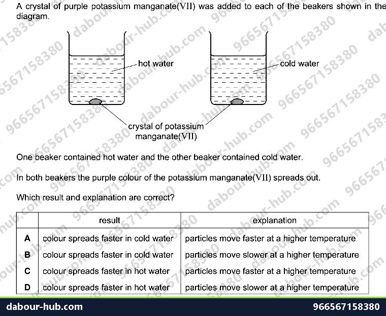 IGCSE Chemistry 1.5 Diffusion - Question 3