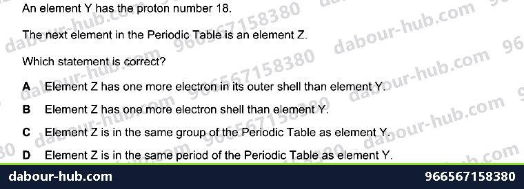 IGCSE Chemistry 2.2 Atomic structure and the Periodic Table - Question 3