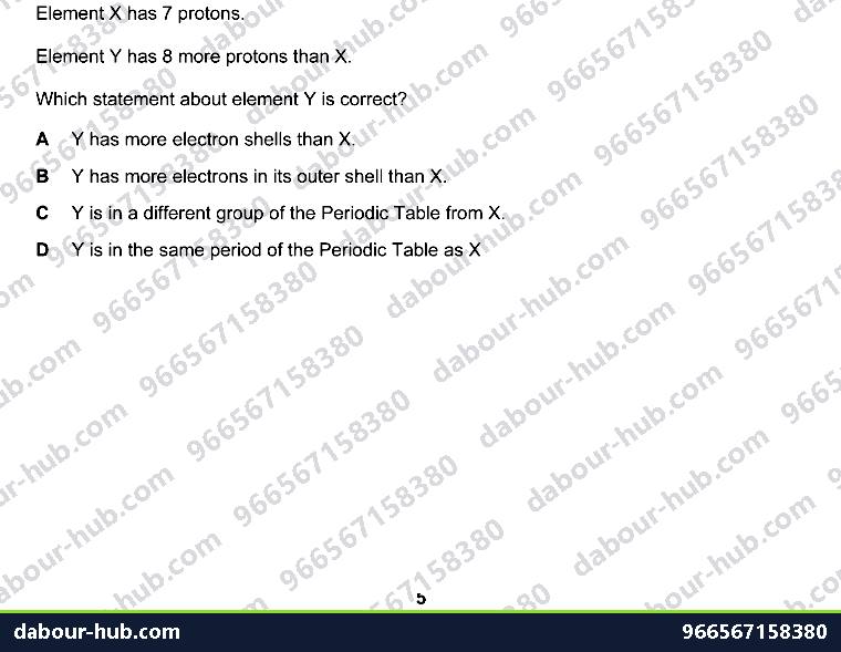 IGCSE Chemistry 2.2 Atomic structure and the Periodic Table - Question 6