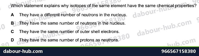 IGCSE Chemistry 2.3 Isotopes - Question 6