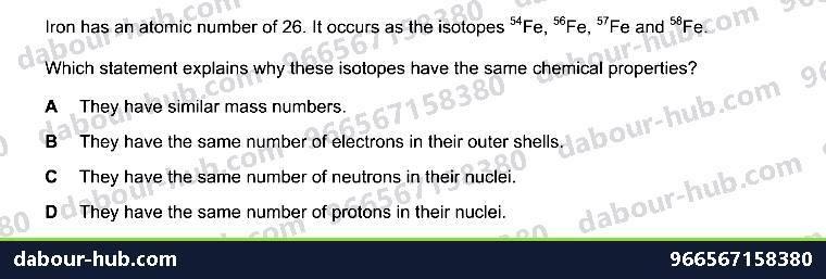 IGCSE Chemistry 2.3 Isotopes - Question 7