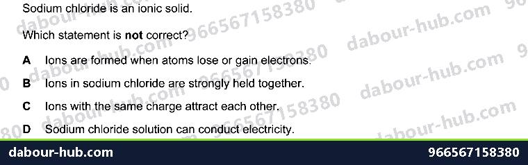 IGCSE Chemistry 2.4 Ions and ionic bonds - Question 4