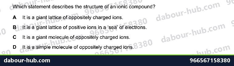 IGCSE Chemistry 2.4 Ions and ionic bonds - Question 7
