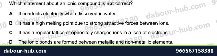 IGCSE Chemistry 2.4 Ions and ionic bonds - Question 8