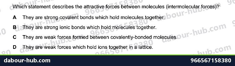 IGCSE Chemistry 2.5 Simple molecules and covalent bonds - Question 5