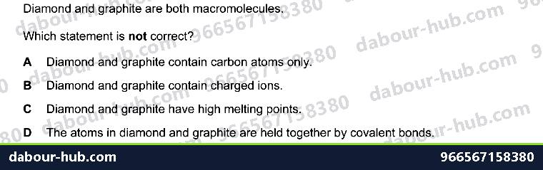 IGCSE Chemistry 2.6 Giant covalent structures - Question 3